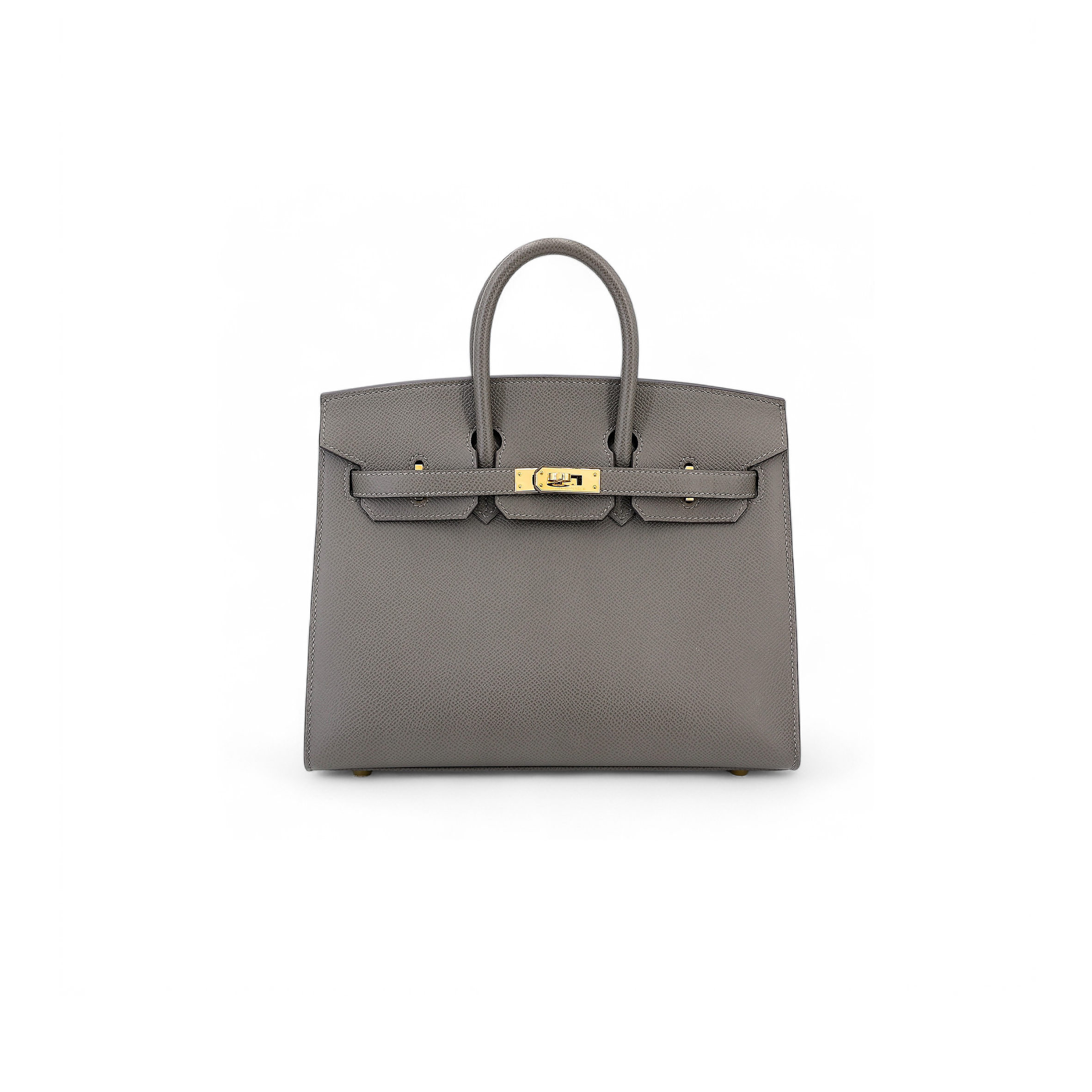 H**mes master birkin 25 epsom leather pewter grey gold buckle luxury bag 2935397569 (25*20*13cm)
